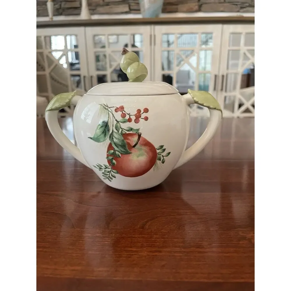Lenox WILLIAMSBURG BOXWOOD AND PINE - Covered Sugar Bowl and Creamer w/Lid